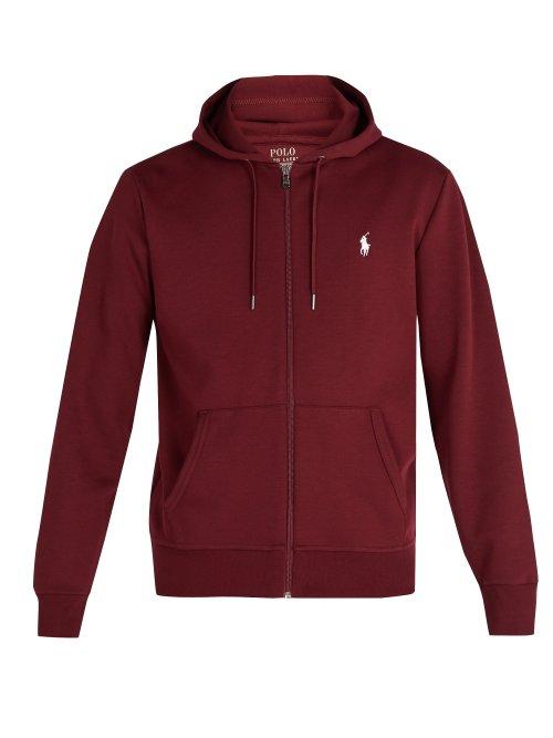 Matchesfashion.com Polo Ralph Lauren - Zip Through Hooded Performance Sweatshirt - Mens - Burgundy