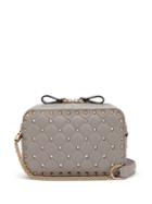 Matchesfashion.com Valentino - Rockstud Small Quilted Leather Cross Body Bag - Womens - Light Grey