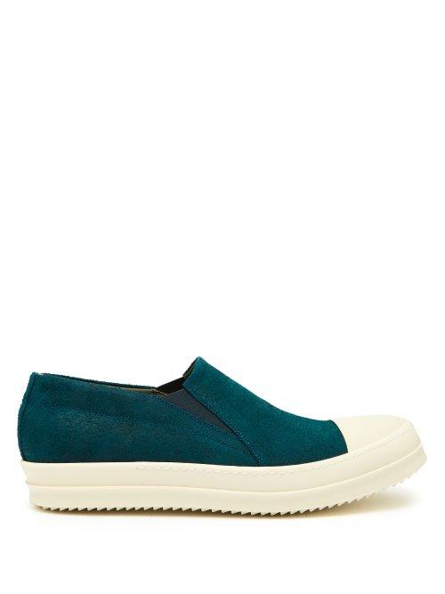 Matchesfashion.com Rick Owens - Raised Sole Low Top Suede Trainers - Mens - Black