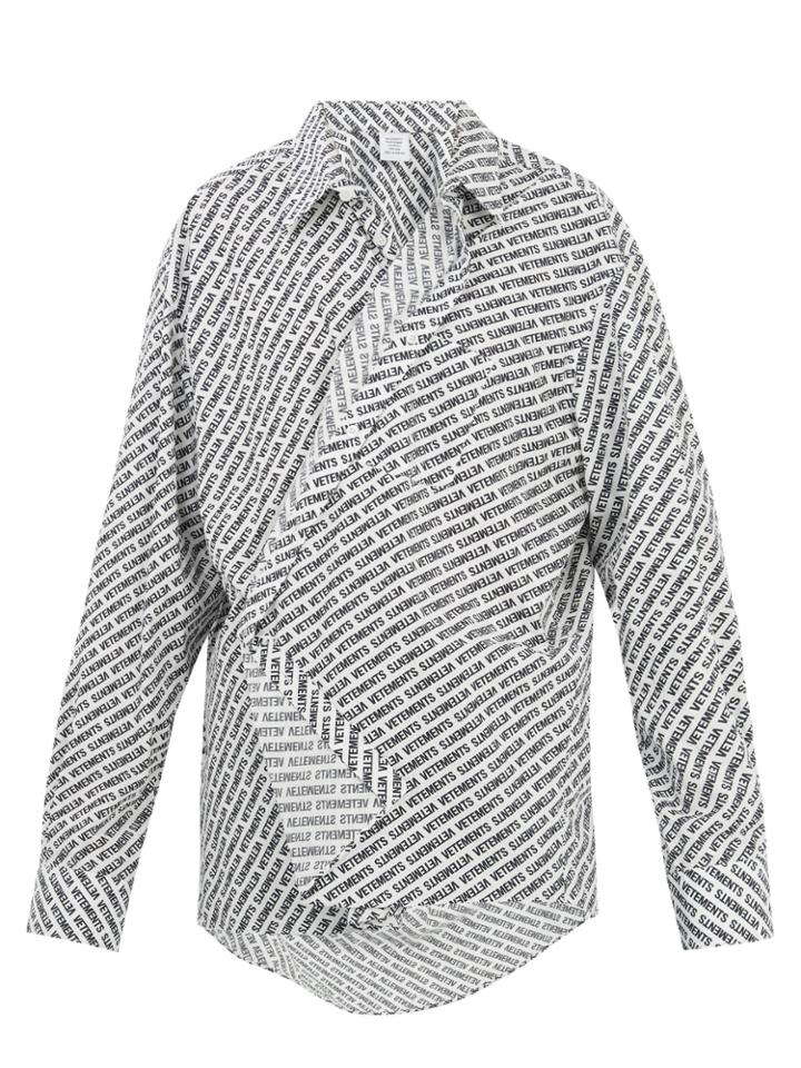 Vetements Logo-print Asymmetric Shirt
