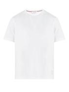 Matchesfashion.com Thom Browne - Stripe Trim Cotton Jersey T Shirt - Mens - White
