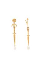 Matchesfashion.com Givenchy - Dagger And Pearl Drop Earrings - Womens - Gold