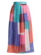 Mary Katrantzou Ilona Pleated Sequinned Skirt