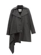 Vivienne Westwood - Asymmetric Checked Wool-blend Coat - Womens - Grey