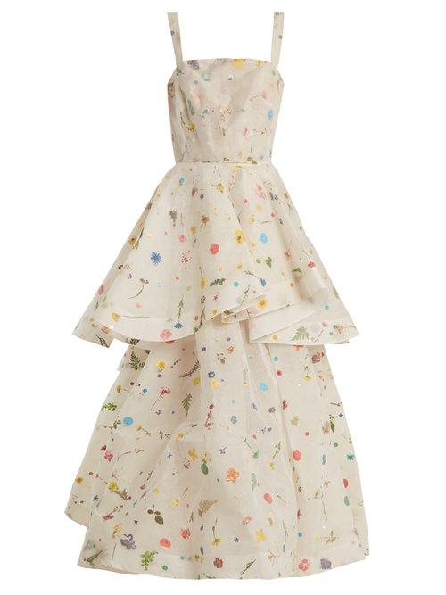 Matchesfashion.com Rosie Assoulin - Double Entendre Silk Organza Gown - Womens - White Multi