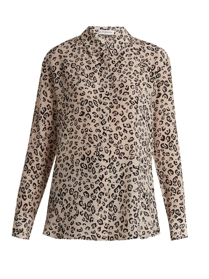 Altuzarra Chika Leopard-print Silk Crepe De Chine Shirt