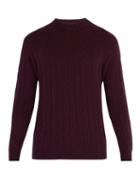 Matchesfashion.com Connolly - Crew Neck Cable Knit Cashmere Sweater - Mens - Burgundy