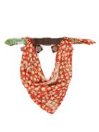Matchesfashion.com Preen By Thornton Bregazzi - Wooden Bead Silk Blend Jacquard Scarf - Womens - Green