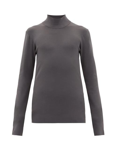 Matchesfashion.com Bottega Veneta - Technical Knit Roll-neck Sweater - Mens - Grey