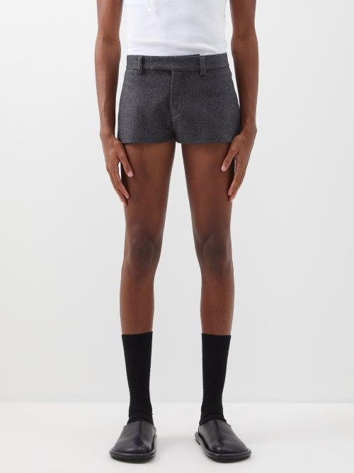 Maximilian Davis - Drayton Wool Shorts - Mens - Charcoal
