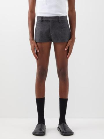 Maximilian Davis - Drayton Wool Shorts - Mens - Charcoal