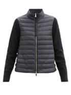 Matchesfashion.com Moncler - Wool-blend Sleeve And Down Quilted Jacket - Womens - Navy