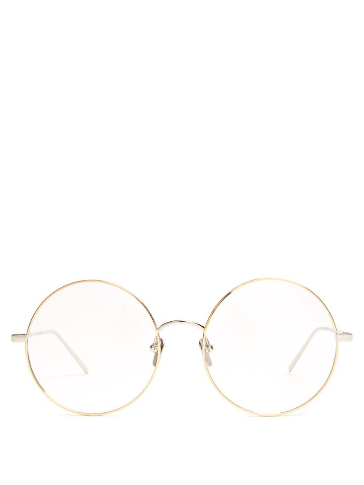 Linda Farrow Round-frame Gold-plated Glasses