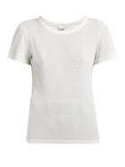 Matchesfashion.com Saint Laurent - Ribbed Knit Modal Blend T Shirt - Womens - White