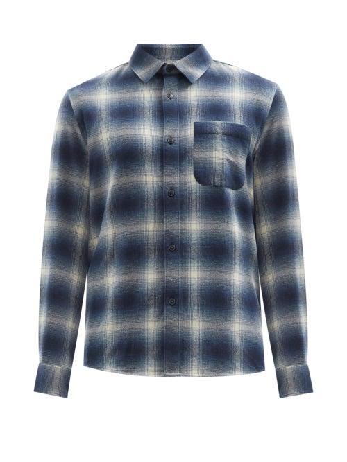 A.p.c. - Trek Plaid Flannel Shirt - Mens - Blue Multi