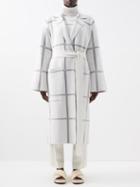 Joseph - Checked Merino-blend Wrap Coat - Womens - Ivory Multi