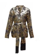 Matchesfashion.com Altuzarra - Enid Floral Metallic Jacquard Shirt - Womens - Black Multi