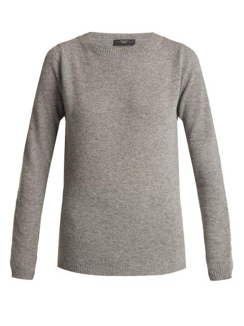 Matchesfashion.com Weekend Max Mara - Round Neck Virgin Wool Sweater - Womens - Grey
