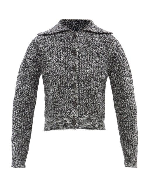 Proenza Schouler White Label - Collared Wool-blend Cardigan - Womens - Dark Grey