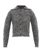 Proenza Schouler White Label - Collared Wool-blend Cardigan - Womens - Dark Grey