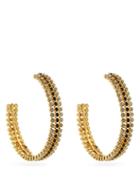 Matchesfashion.com Rosantica - Coco Crystal-embellished Hoop Earrings - Womens - Black Multi