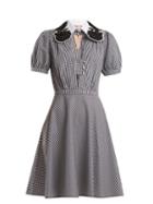 Matchesfashion.com No. 21 - Embellished Collar Gingham Cotton Dress - Womens - Black White