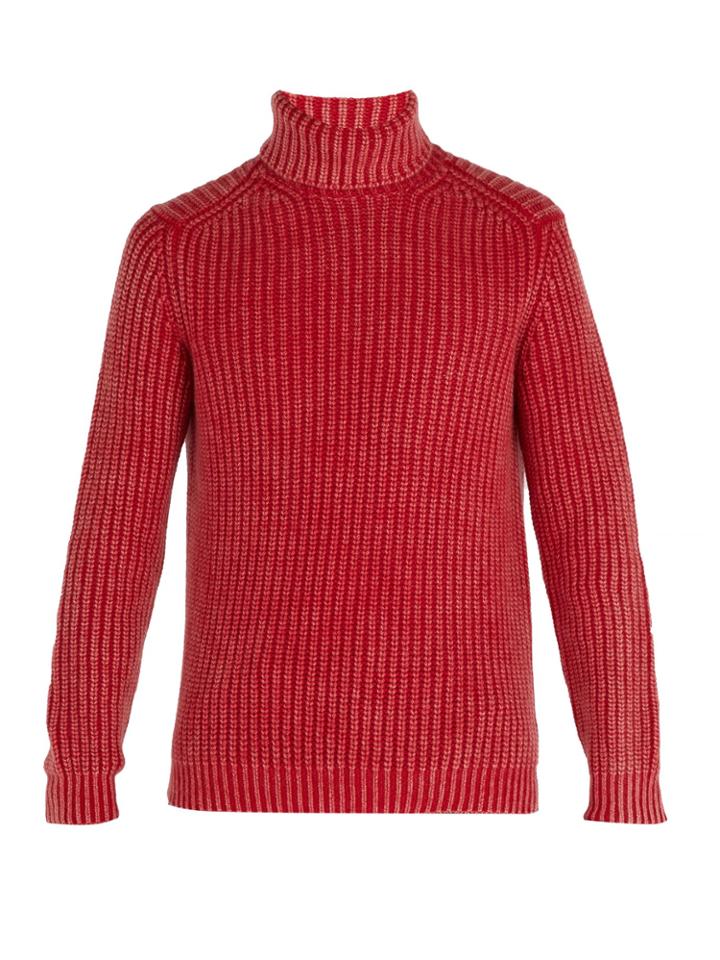 Iris Von Arnim Newton Stonewashed Ribbed-knit Cashmere Sweater