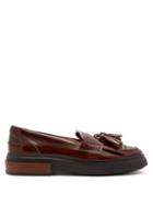 Matchesfashion.com Tod's - Gomma Fringed Patent Leather Loafers - Womens - Brown