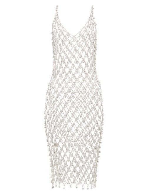 Matchesfashion.com Paco Rabanne - Chainmail Crystal Embellished Dress - Womens - Silver