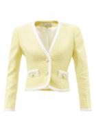 Alessandra Rich - Braided-trim Wool-blend Tweed Jacket - Womens - Yellow