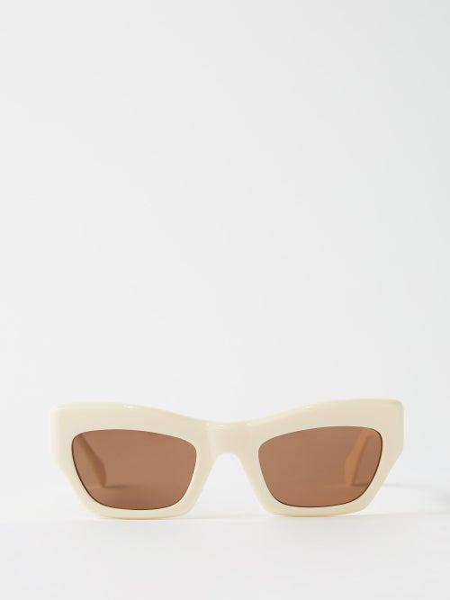 Port Tanger - Ayreen Cat-eye Sunglasses - Womens - Cream Multi