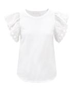 See By Chlo - Broderie Anglaise Ruffle-sleeve Cotton Blouse - Womens - White