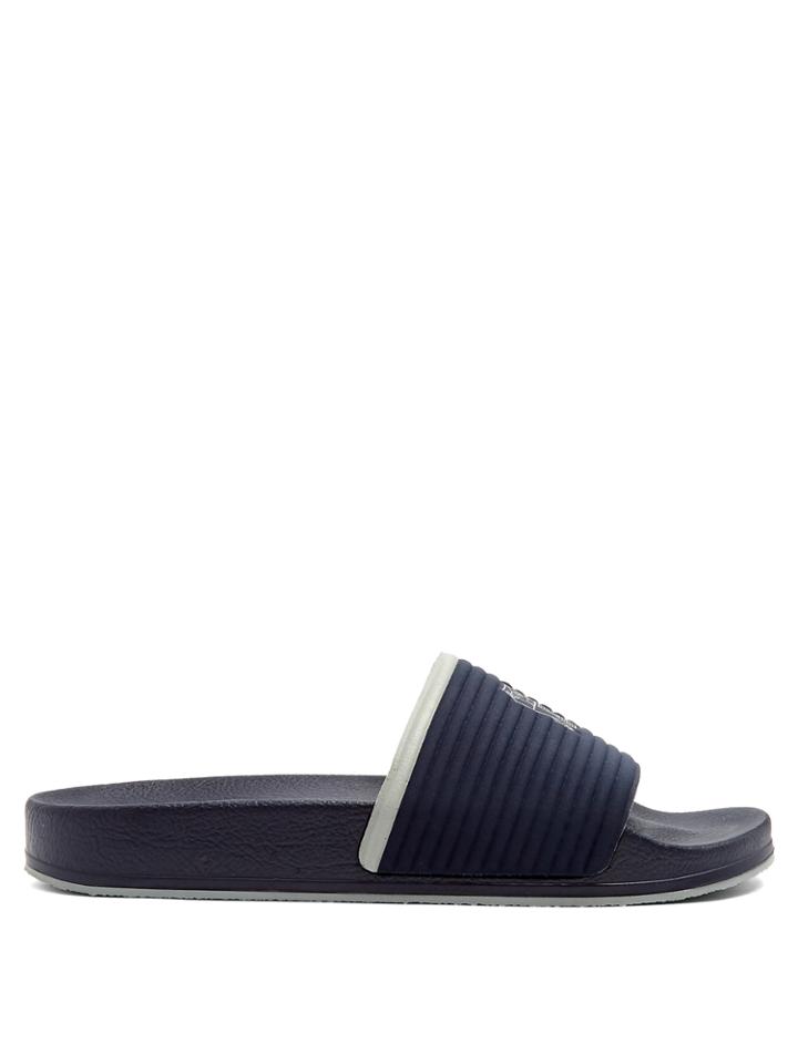 Brunello Cucinelli Logo-print Technical Fabric And Rubber Slides