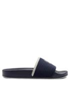 Brunello Cucinelli Logo-print Technical Fabric And Rubber Slides