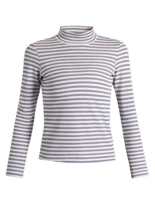 Matchesfashion.com Golden Goose Deluxe Brand - Iman Striped Cotton Blend Jersey T Shirt - Womens - White/blue