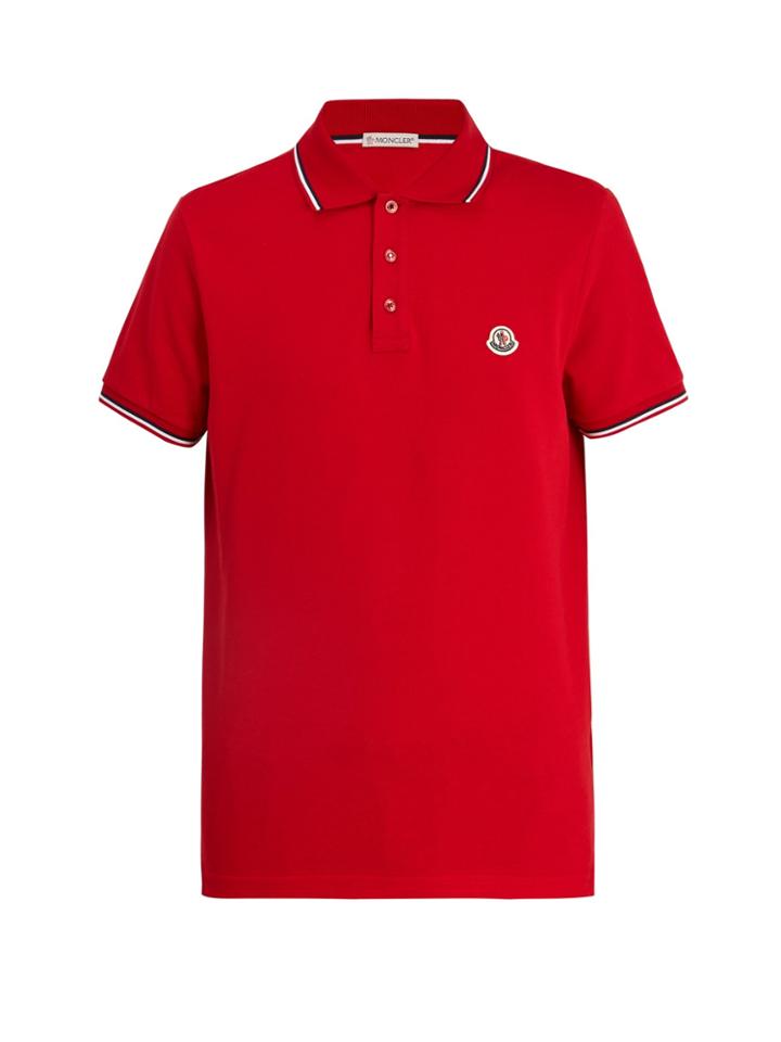 Moncler Maglia Logo-appliqu Cotton-piqu Polo Shirt