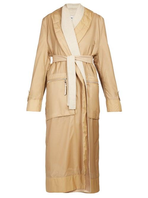 Matchesfashion.com Loewe - Layered Nylon And Wool Coat - Womens - Camel