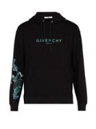 Matchesfashion.com Givenchy - Dragon And Logo Print Hooded Sweatshirt - Mens - Black