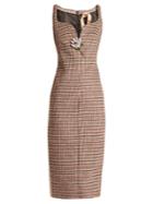 No. 21 Sweetheart-neck Checked Dress