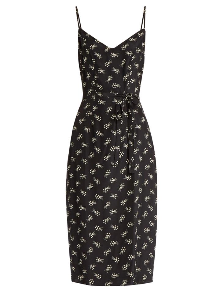 Hvn Lily Harley's Comet-print Silk Slip Dress