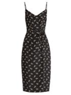 Hvn Lily Harley's Comet-print Silk Slip Dress