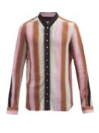 Matchesfashion.com Rick Owens - Stand-collar Striped Crepe Shirt - Mens - Multi