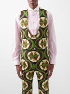 Gucci - Gg-jacquard Wool-twill Waistcoat - Mens - Dark Brown