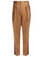 Matchesfashion.com No. 21 - Tartan Stripe High Rise Trousers - Womens - Camel
