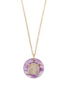 Matchesfashion.com Dubini - Ancient Silver Coin, Amethyst & 18kt Gold Necklace - Womens - Purple Multi
