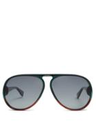 Matchesfashion.com Dior Eyewear - Diorlia Aviator Sunglasses - Womens - Green Multi