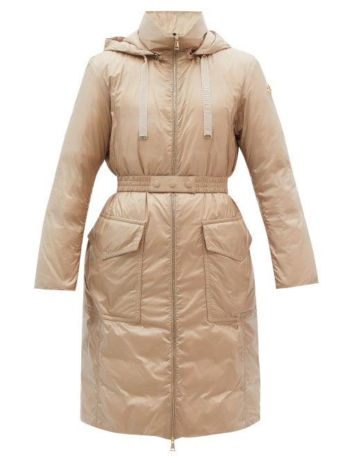 Ladies Rtw Moncler - Ecbalie Logo-appliqu Quilted Down Coat - Womens - Beige