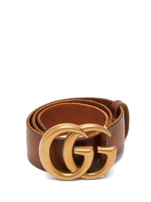 Matchesfashion.com Gucci - Gg-logo Leather Belt - Womens - Tan
