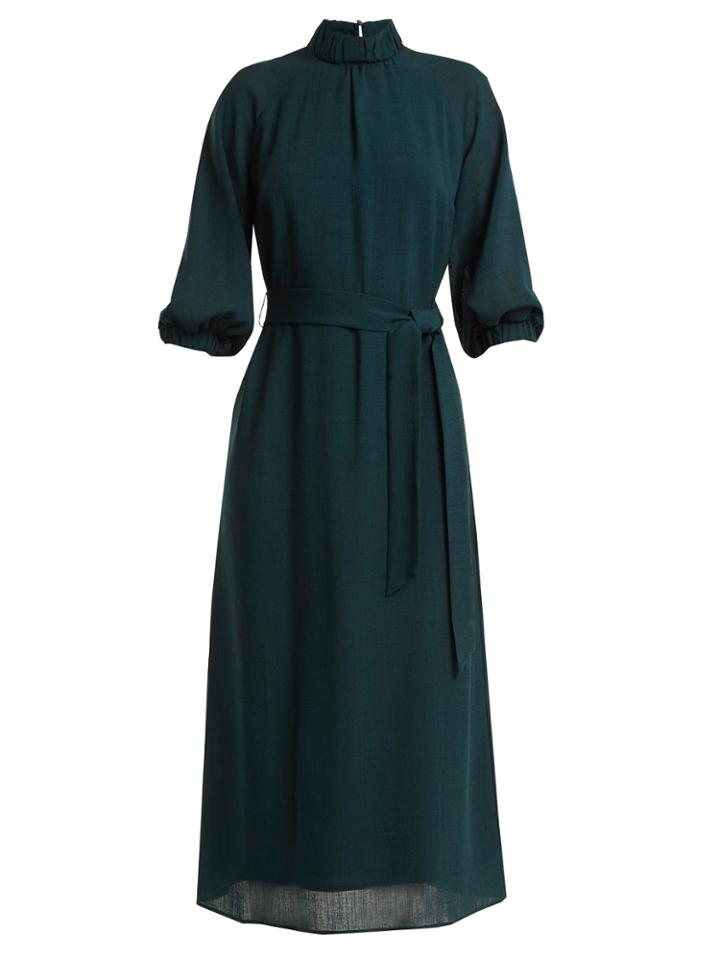 Cefinn High-neck Ruched-detail Voile Dress