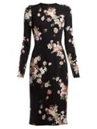 Matchesfashion.com Dolce & Gabbana - Angel And Floral Print Midi Dress - Womens - Black Print